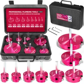 8Pcs PVC Pipe Fitting Reamer Kit - Complete Plastic Reamer Set Fits into Standard 1/2" Drills Contains PPR75, PPR100, PPR125, PPR150, PPR200, PPR250, PPR300, PPR400 for PVC, SCH40, ABS, CPVC