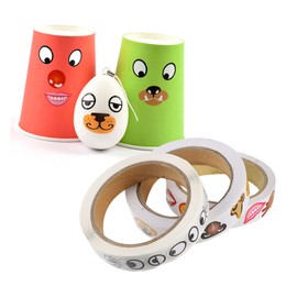 TOYANDONA 3 Rolls Eyes Nose Mouth Stickers Prints Sticker Nose Stickers Nose Pattern Stickers Black and White Eye Stickers DIY Stickers Cartoon Stikcers Kid Stickers Paper