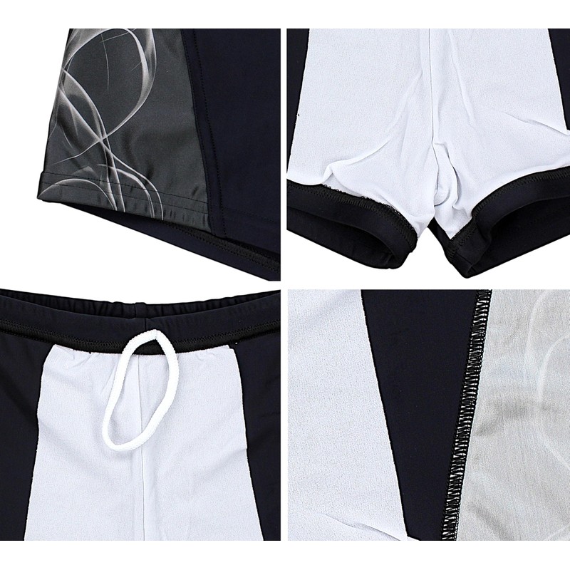 Aquarti Men's Short Striped Swimming Trunks, 16201 Black/Graphite