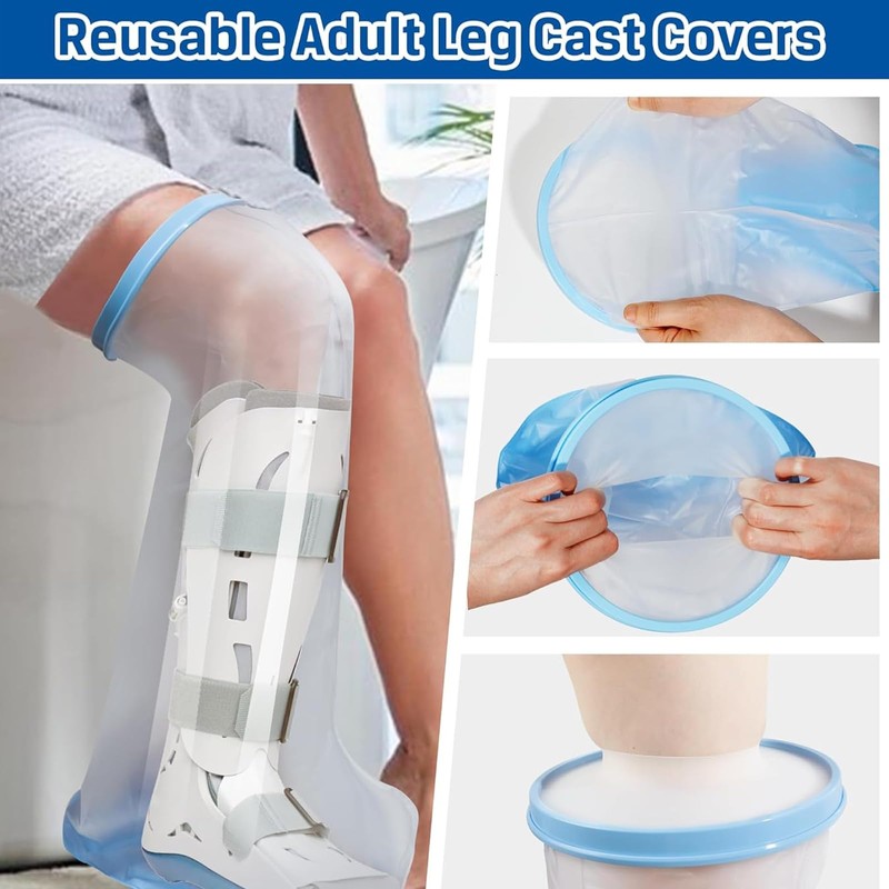 Weidllys 100% Waterproof Leg Cast Cover for Showering, Reusable Extra