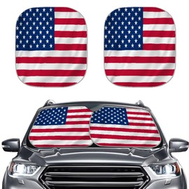 TSVAGA American Flag Car Windshield Sun Shade Foldable Car Cover Sunshade Protector for SUV,Sun Blocker Keep Interior Cool, Automotive Sun Screen Prevent Dashboard Fade