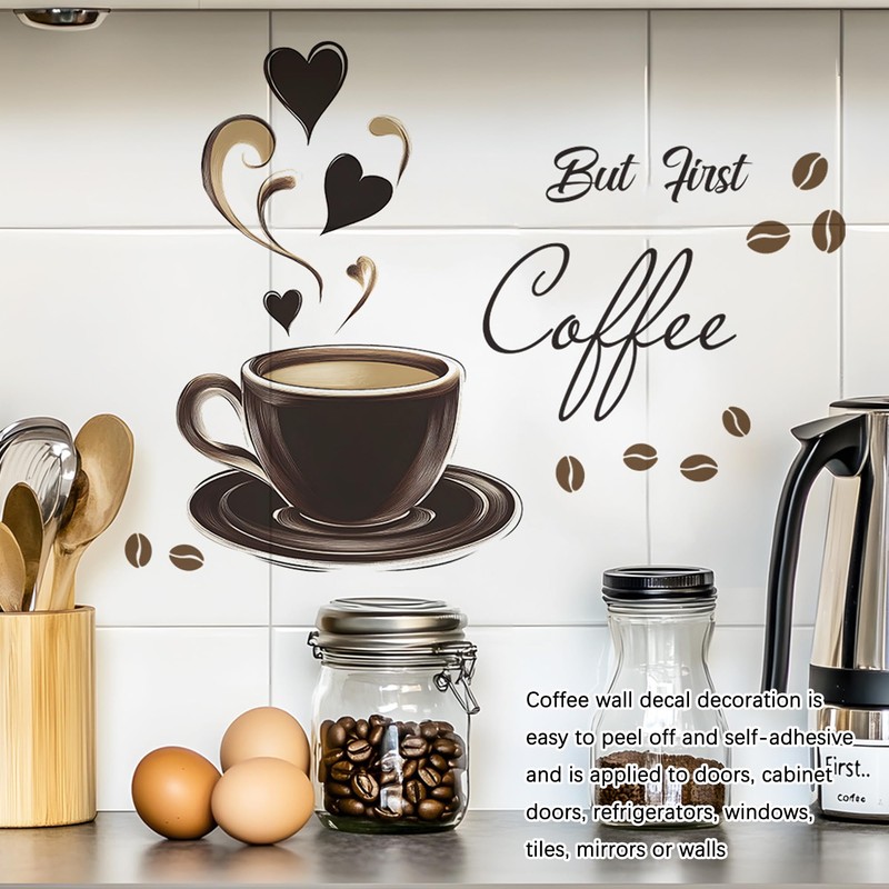 duoyif Coffee Wall Sticker, Wall Sticker, Coffee Cup Wall Picture,