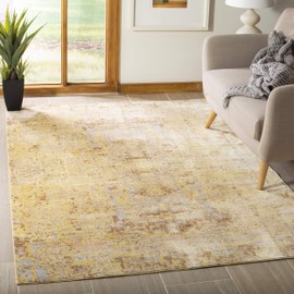 Safavieh Mystique Collection MYS971C Vintage Watercolor Gold and Multi Distressed Area Rug (5' x 8')