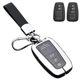 Toyota Key Case, Toyota Smart Key Case, Key Cover, Zinc Alloy + TPU Toyota C-HR Prius 50 Series Key Cover, New Model Corolla RAV4 50 Series Key Case, Camry 70 Series, Key Holder, Land Cruiser, Silver