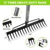 WORKPRO 65" Heavy Duty Bow Rake 17 Tine Metal Head