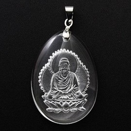 【Stone Distribution Center】 【Pendant】 Crystal Eight Great Kannon Amitabha Nyorai Natural Stone Power Stone