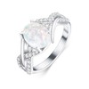 DOLIOX White Opal Rings for Women Oval 925 Sterling Silver