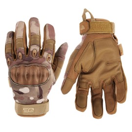 Glove Station - Tactical Shooting Hard Knuckle Gloves for Men and Woman with Touchscreen Fingers - Durable and Comfortable Hand-Gear for Outdoor Work Shooting and Hunting - Multicam/XX-Large