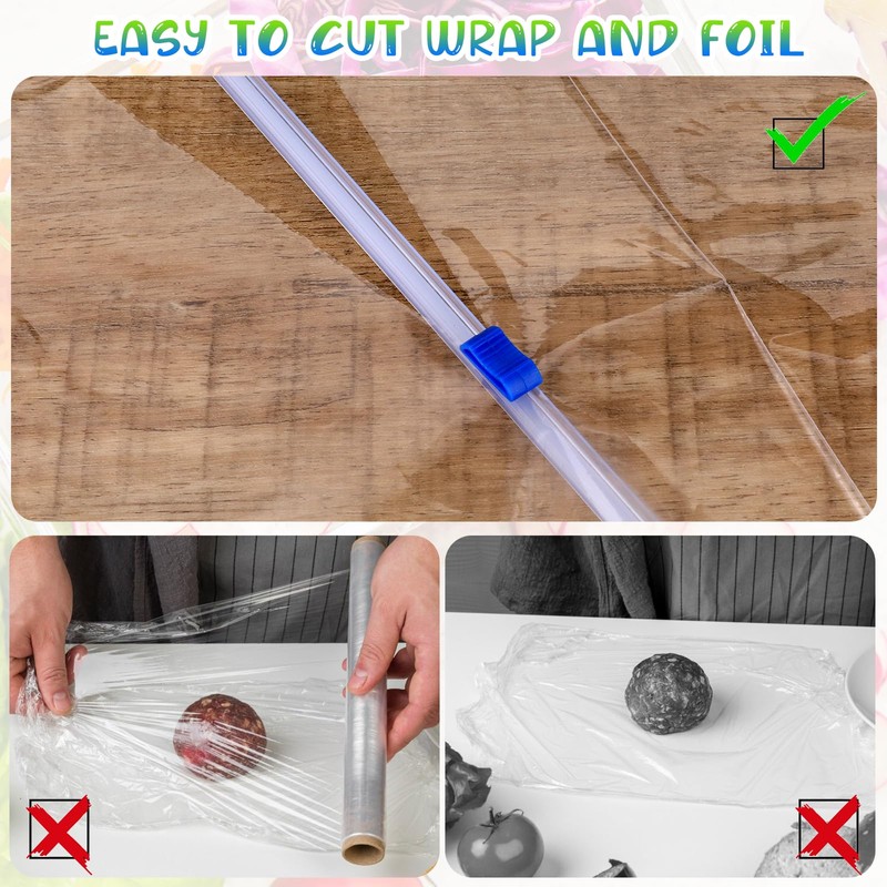 Plastic Wrap Slide Cutter, 4 Pcs 13 Inch Wrapping Paper
