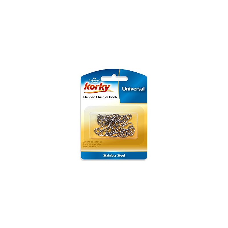 Korky 43BP Flapper Chain Replacement, Stainless Steel