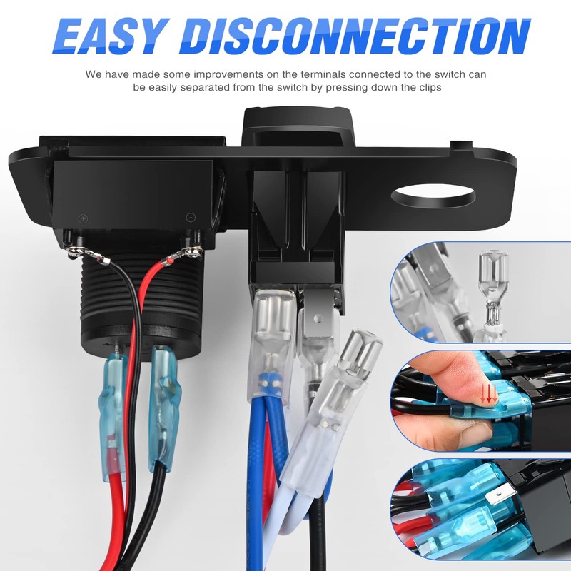 Nilight Golf Cart Key Switch Console Panel 9V-48V DC with