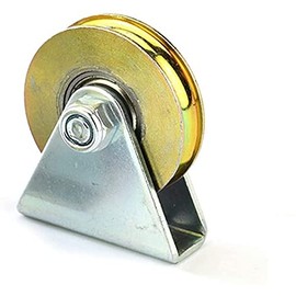 Wire Rope Pulley Block Bearings Bearing Wheel Bearing Wire Rope Guide Wheel for Lifting with Triangular Bracket L Bracket, 1.5",300LB (U)