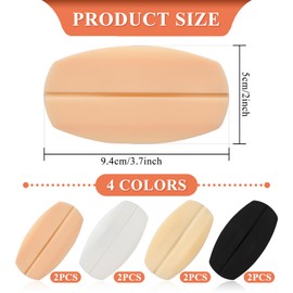 Qfeley Silicone Bra Strap Cushions Holder, 4 Pairs Non-Slip Shoulder Protectors Pads Women's Bra Strap Pads for Women Ease Shoulder Discomfort