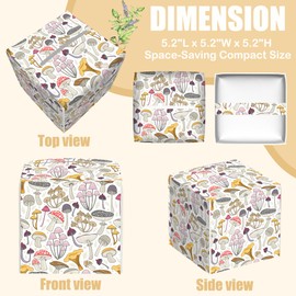 Leather Tissue Box Holder Wild Mushrooms Tissue Box Cover Facial Paper Case Organizer Cube Napkin Dispenser for Bathroom Vanity Countertop Night Stand Office Car