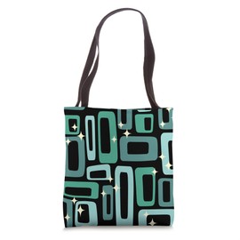 Midcentury Mid Century Retro Abstract Geometric Teal Shapes Tote Bag