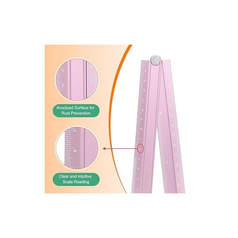 2 piezas de reglas rectas plegables de 30 cm de