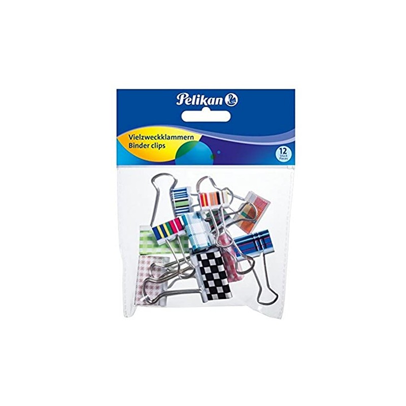Pelikan 700306 Multi-Purpose Clips 12 Pieces Assorted in Plastic Bag