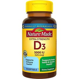 Nature Made Extra Strength Vitamin D3 5000 IU (125 mcg) Dietary Supplement 90 Softgels...?