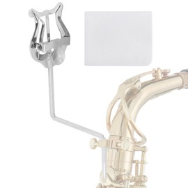 Alto Saxophone Sheet Music Clip, Vertical Marching Music Holder with Cleaning Cloth for Tenor Saxophone, Alto Tenor Sax Music Lyre Replacement, Durable Sax Clip for Beginners and Professionals