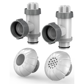 POOLHACKER Above Ground Pool Parts, Pool Accessories and Parts Includes Plunger Valve, Pool Inlet Nozzlet and Outlet Strainer Part Set, Above Ground Swimming Pool Plunger Valves Replacement Part