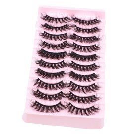 IWOWHERO Realistic Wispy Lashes 10 Pairs False Lash Extensions Natural Comfortable