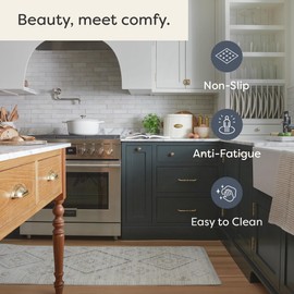 House of Noa Nama Standing Mat – Anti-Fatigue Cushioned Kitchen Mats for Floor | Ergonomic Bounce-Back Foam Kitchen Mats | Anti-Fatigue Mats for Kitchen & Standing | Ula Calico | 22" x 54"