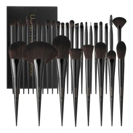 Docolor DO-DA3003 juego de brochas de maquillaje profesional 30 pieza color negro,Brocha para base,rubor,polvos,sombras,corrector,Cepillo para cejas,kabuki, highlighter Pincel
