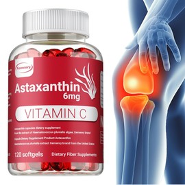Contains Astaxanthin Capsules and Vitamin C - Natural antioxidant action to improve skin and eye health, joint and muscle health, energy and immunity, 1 piece, 60 tablets / 아스타잔틴 캡슐과 비타민 C 함유 - 천연 항산화 작용으로 피부 및 눈 건강 관절 및 근육 건강 에너지 및 면역력 증진, 1개, 60정