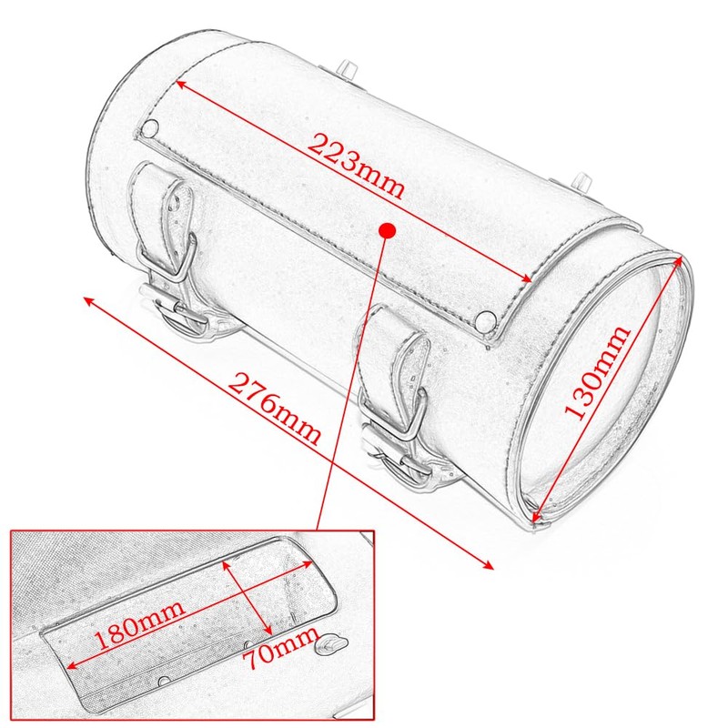 evomosa Motorcycle Fork Bag PU Leather Bicycle Handlebar Tool Bag