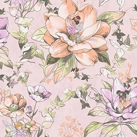 Holden Floral Fairies Wallpaper Colourful Flowers - Pink/Lilac 13211