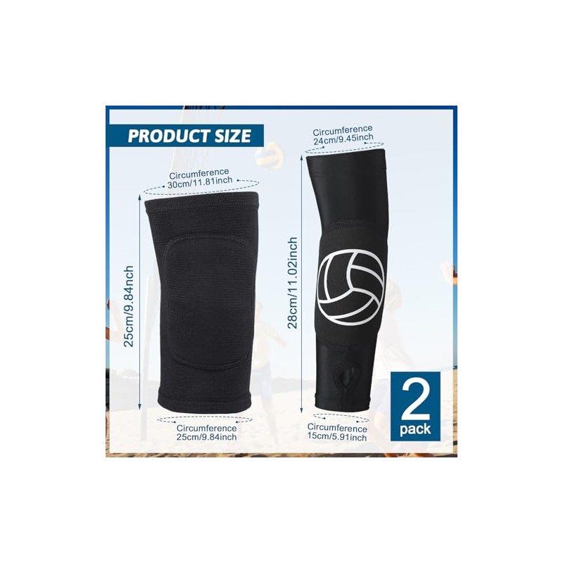 Hungdao 2 Set Volleyball Knee Pad and Arm Sleeve Volleyball