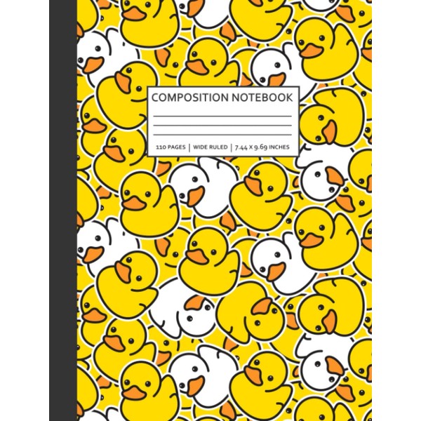 Composition Notebook: Yellow and White Rubber Duck Wide Ruled Lined