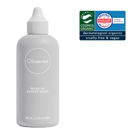 Olivarrier Wash all barrier relief 6.76fl.oz / 200ml Certified Organic low ph cleanser for sensitive, itchy, dry skin. Super moist, Deep clean, Vegan, No irritation, Healthy skin barrier