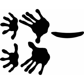 opossum track / footprint sticker / paw & tail print decal