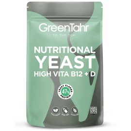 Green Tahr Lievito Nutrizionale Vitamine B12+D in Scaglie 500 g. Lievito Alimentare Inattivo Ricco di Vitamine B Proteine 47%. Nutritional Yeast in Fiocchi Senza Glutine. Ideale come Formaggio Vegano