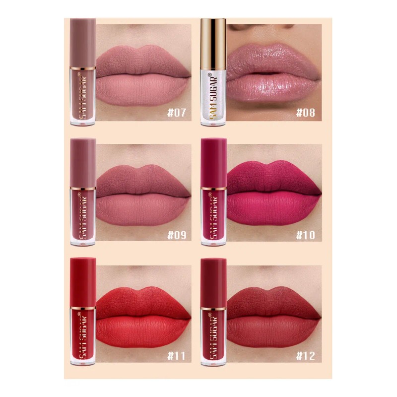 Set De 12 Labiales Mate De Larga Duración Pintalabio Regalo