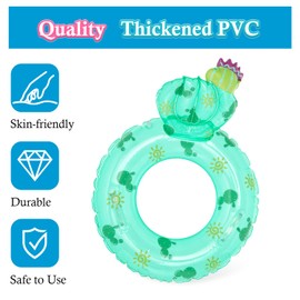 VReder Baby Inflatable Swimming Float Ring, Baby Pool Float with Baby Safety Seat and Handle for Babies Infant Children Swim Training (Cacti circle)