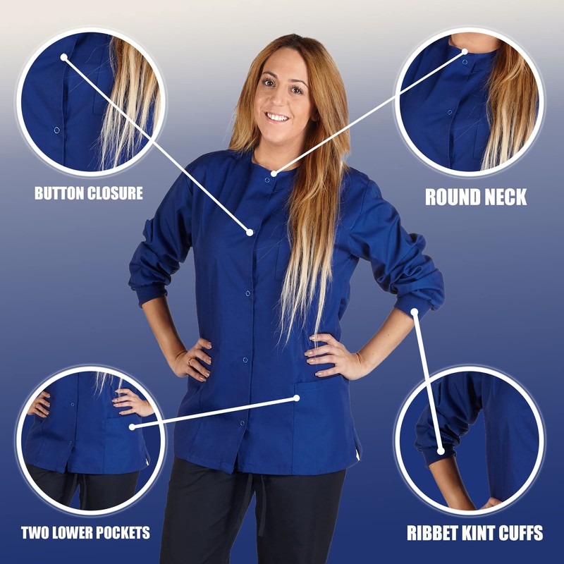 Chaqueta médica para mujer, Azul Oscuro (Dark Royal), XXXL