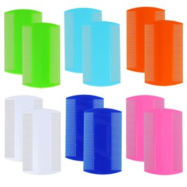 12pcs Double Sided Fine Tooth Comb, Head Hair Comb, Lice Combs, for Dandruff Removal, Relieve Itchy Scalp and Promote Healthy Hair, for Children and Adults(6 Colors)