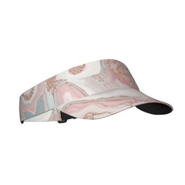 Rose Gold Glitter Coral Gray Pastel Marble Sport Sun Visor Hat Adjustable Empty Top Baseball Cap Outdoor Travel Beach Ball Caps for Women and Men