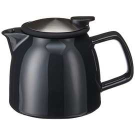 FORLIFE Bell Ceramic Teapot with Basket Infuser, 26-Ounce/770ml, Black Graphite