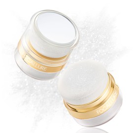 FOCALLURE Shimmer Highlighter Powder, Face & Body Highlighter Illuminator, Brightening Makeup with Powder Puff, Give your a Sparkle Glow Finish,SV01 One Feeling