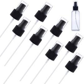 VARMDUKKE 8PCS Spray Bottle Nozzle, Reusable Sprayer Tops Replacement with Cap, 20 mm Plastic Fine Mist Sprayer Pump for Essential Oil, Makeup Bottle, Cleaning Solutions - Black