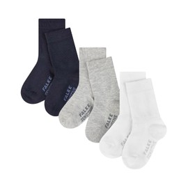 FALKE Unisex Baby Sensitive Socks, Pressure-free Comfort Waistband, Non-Incising, Comfortable, Skin-Friendly, Plain, Multipack, Breathable, Sustainable, Organic Cotton, 3 Pairs, Multicoloured