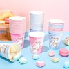 Whaline 50Pcs Gender Reveal Party Paper Cups Pink Blue Team