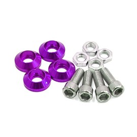 uxcell Universal Purple Metal Motorcycle Windscreen License Plate M6 Bolts Screw 4Pcs