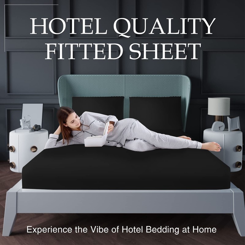 LivinEase Double Fitted Sheet -10inch(26cm) Deep Cotton Blend Double Bed