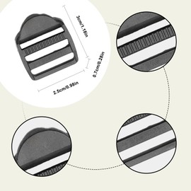 SYQZMYA Pack of 4 Ladder Buckle Sliding Buckle Plastic Adjustable Buckles Webbing Belt Buckle 2.5 cm for Backpack Suitcase Strap Accessories Buckle Strap Backpack Buckle Replacement Spring Buckle,