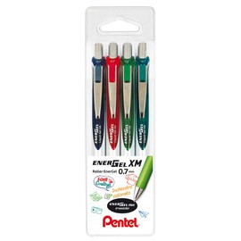 Pentel BL77 Energel XM Trigger 0.7 mm Pack of 4 (Pink, Dark Blue, Turquoise, Light Green)