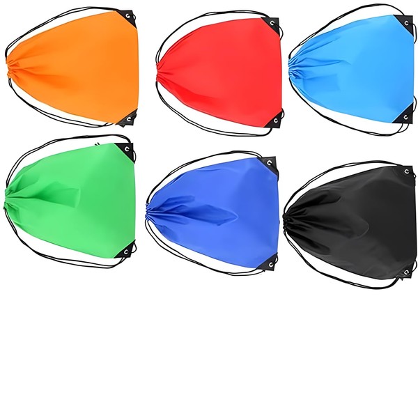 6Pcs Drawstring Backpack Bags String Bag ，Gym Bag, Drawstring Bag,